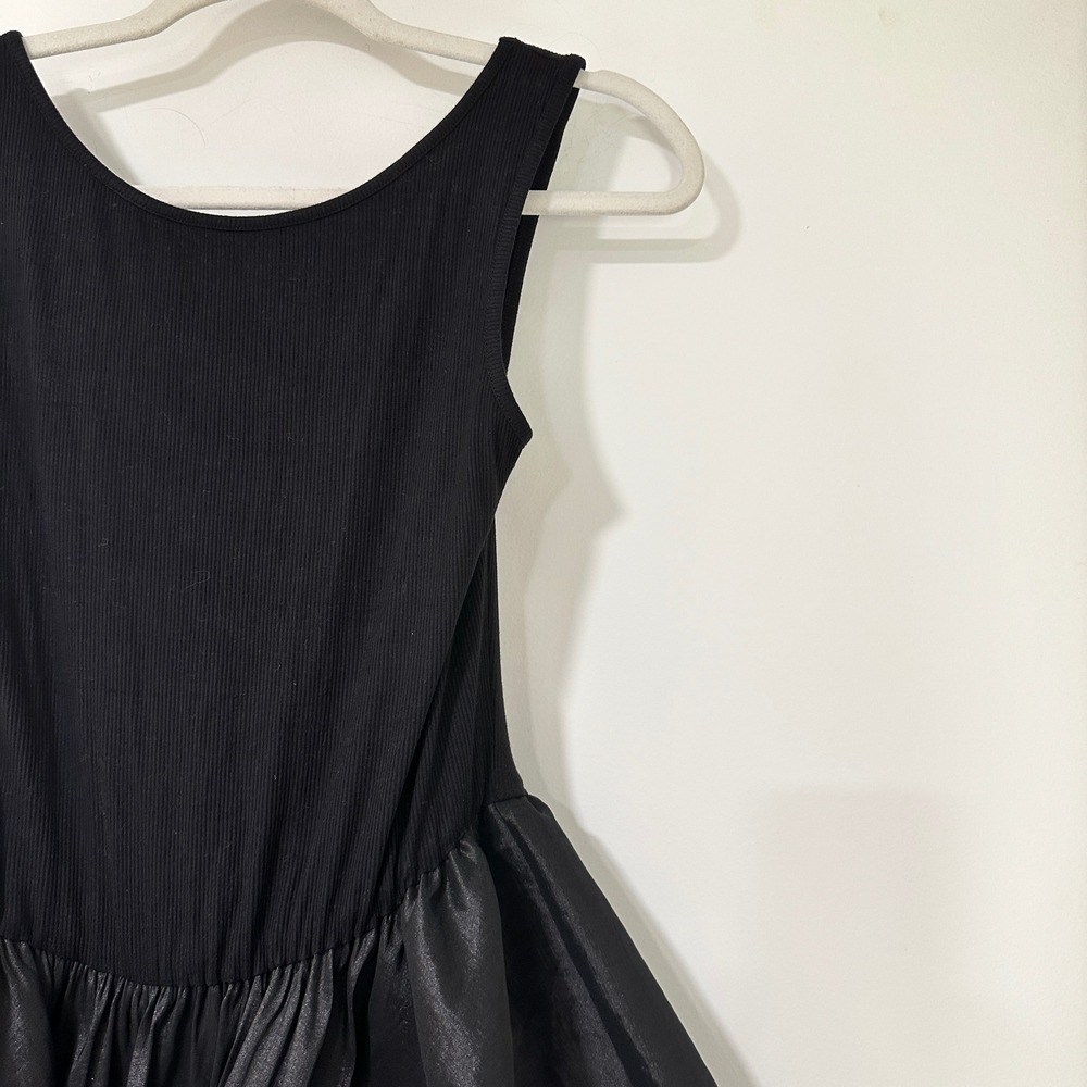 Lola Grace Black Bubble Hem Mini Dress Women Large Ribbed Knit Party Scoop Back - Picture 3 of 9